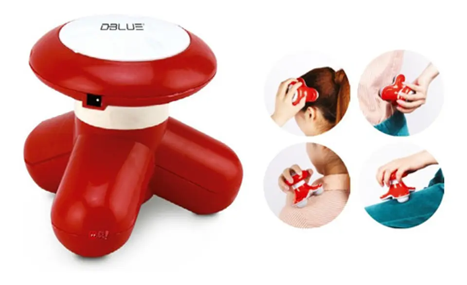 Masajeador Portátil A Pilas O Conexión Usb Color Rojo - Ps 2
