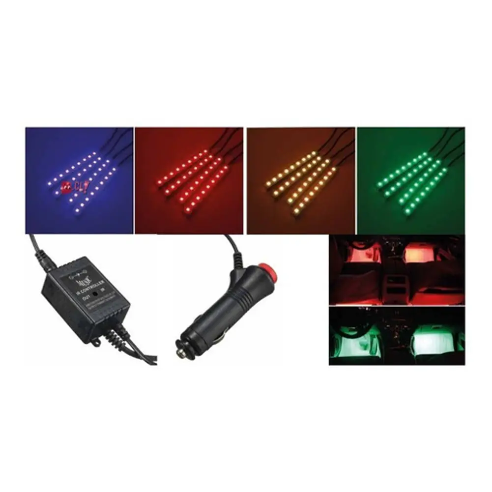 Kit De 4 Tiras Led Flexibles Rgb Para Autos - Ps 2