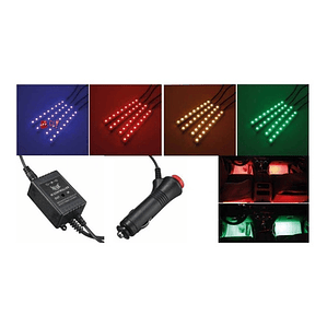 Kit De 4 Tiras Led Flexibles Rgb Para Autos - Ps