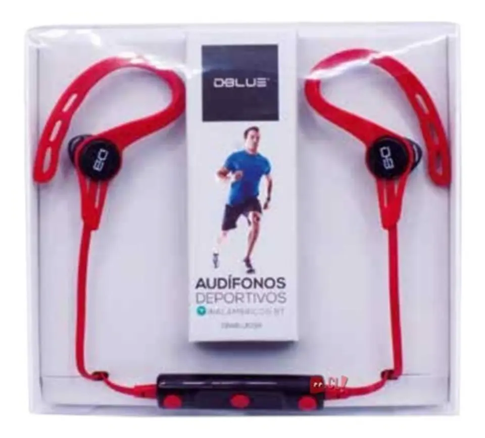 Audífonos Deportivos Bluetooth Cable Plano Color Rojo - Ps 3