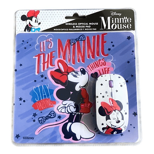 Kit Mouse Inalámbrico + Mouse Pad Diseño Minnie Disney - Ps