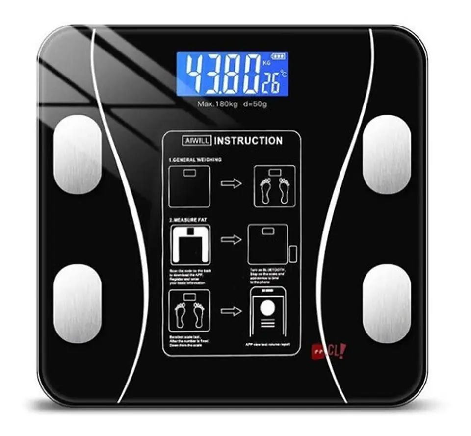 Pesa Digital Smart Con Bluetooth 180kg Con Medidor Imc - Ps 1