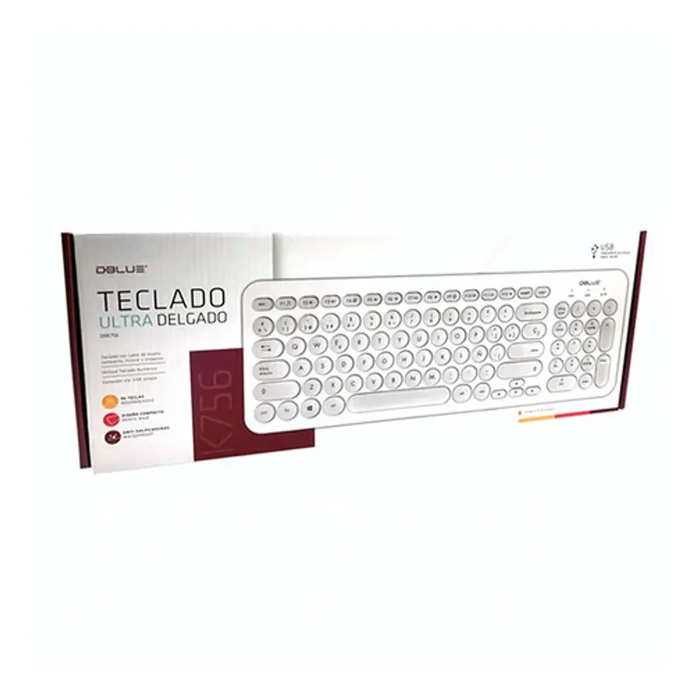 Teclado Usb Ultra Delgado Color Blanco Español - Ps 1