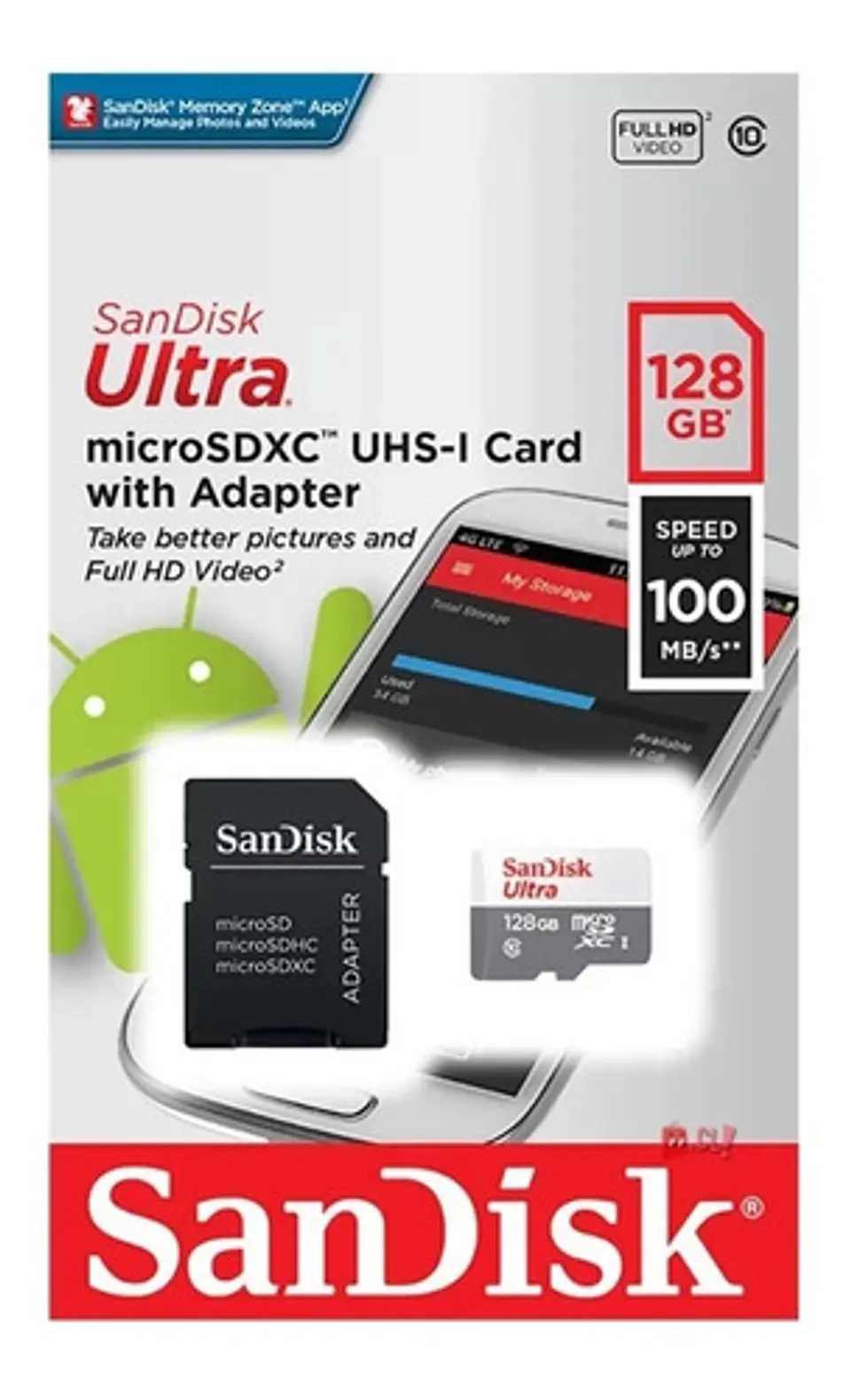 Tarjeta De Memoria Microsdxc Sandisk 128gb (100mb/s) - Ps 3