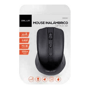 Mouse Inalámbrico Óptico De 3 Botones Color Negro - Ps