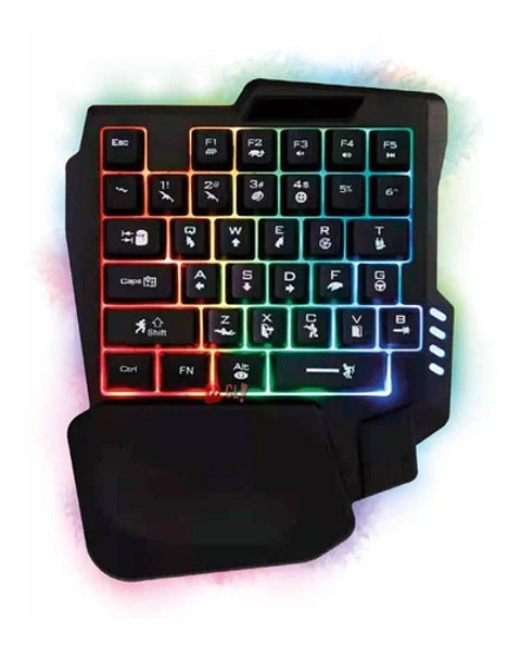 Teclado Gamer De Una Mano 35 Teclas Retroiluminado - Ps