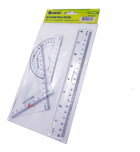 Set de geometría Neolite 4 piezas 20 cm