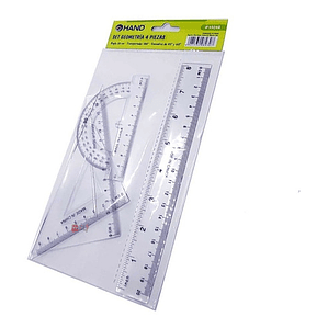Set Geometría Regla 20cms + Transportador Y 2 Escuadras - Ps