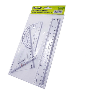 Set Geometría Regla 20cms + Transportador Y 2 Escuadras - Ps