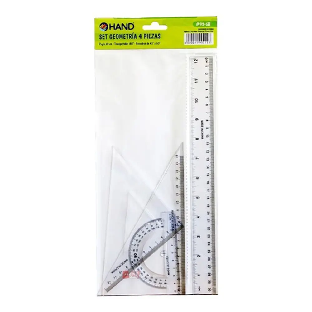 Set Geometría Regla 30cms + Transportador Y 2 Escuadras - Ps 1