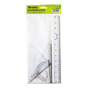 Set Geometría Regla 30cms + Transportador Y 2 Escuadras - Ps