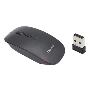 Mouse Óptico Inalámbrico Diseño Plano Color Negro - Ps