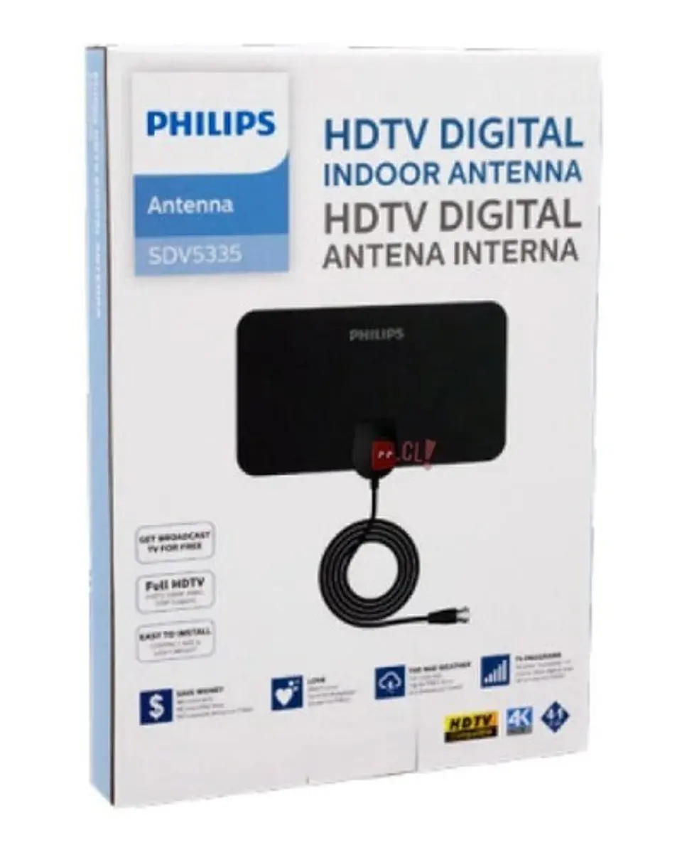 Antena Para Tv Hdtv Plana 12x21cms Philips - Ps 2