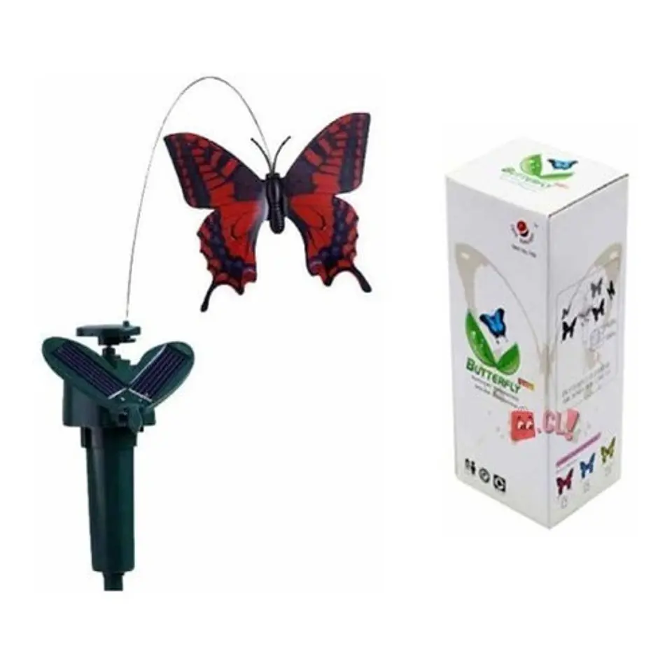 Mariposa Solar Con Iluminación Y Movimiento Para Jardín - Ps 3