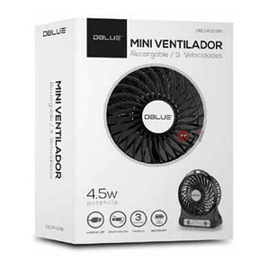 Ventilador Portátil Recargable Color Negro - Ps