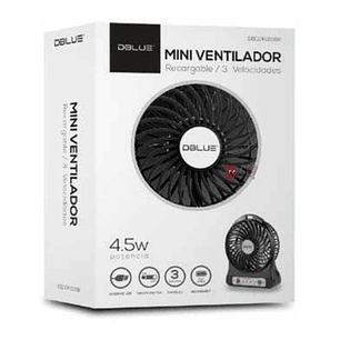 Ventilador Portátil Recargable Color Negro - Ps