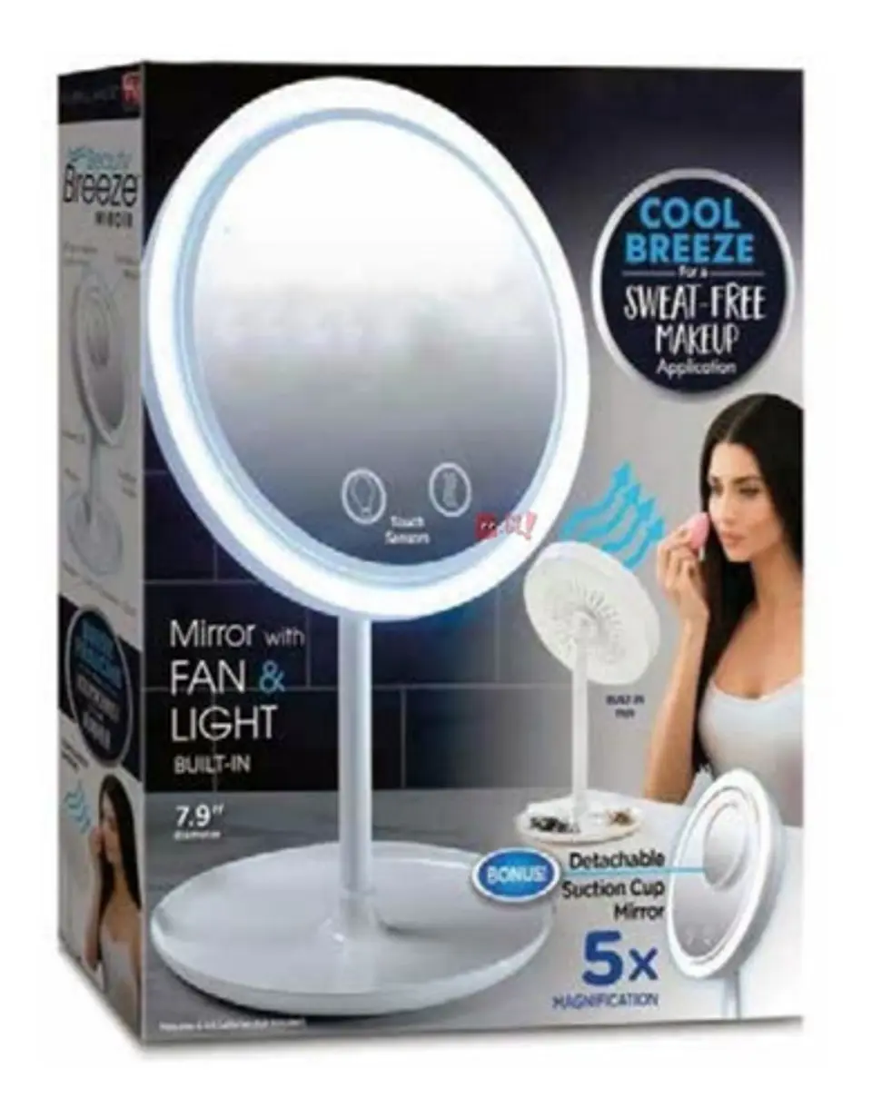 Espejo 5x Para Maquillaje Con Luz Led Y Ventilador - Ps 4