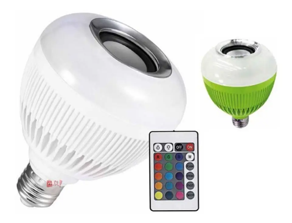 Ampolleta Led Con Parlante Bluetooth 3w Soquete Verde - Ps 2