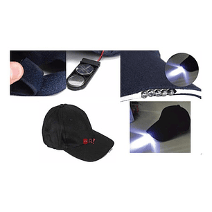 Jockey Gorro Con Linterna 5 Led Pilas - Ps