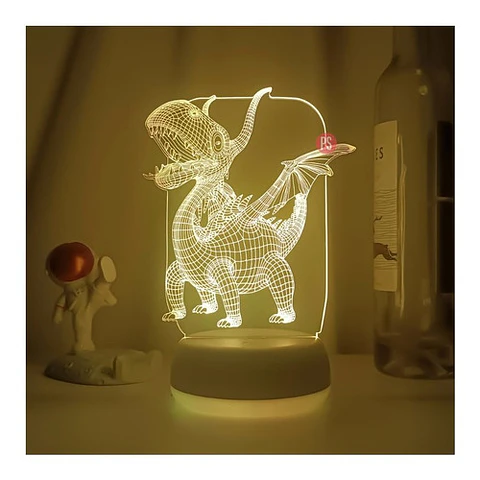 Lámpara Espantacuco Led 3d Para Niños Dinosaurio - Ps