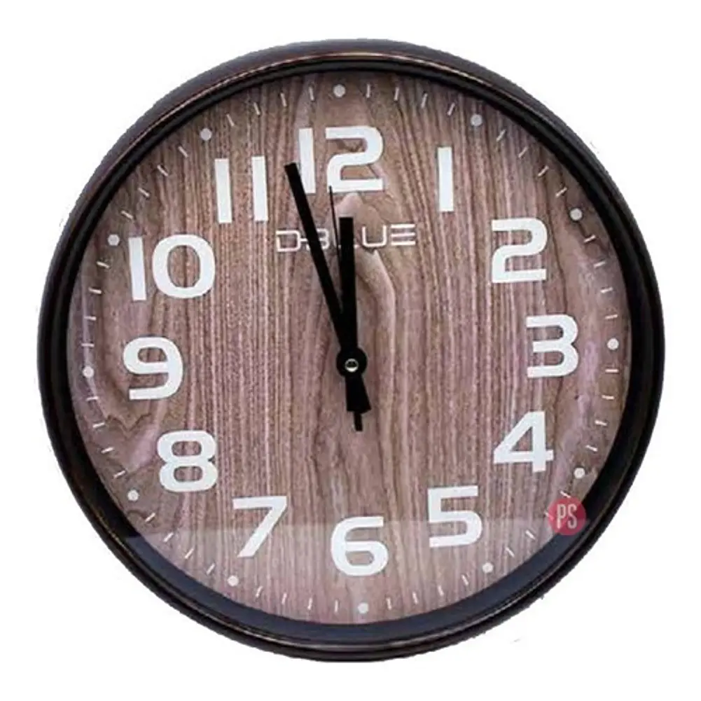 Reloj De Pared 12 Pulgadas Fondo Diseño Madera - Ps 1