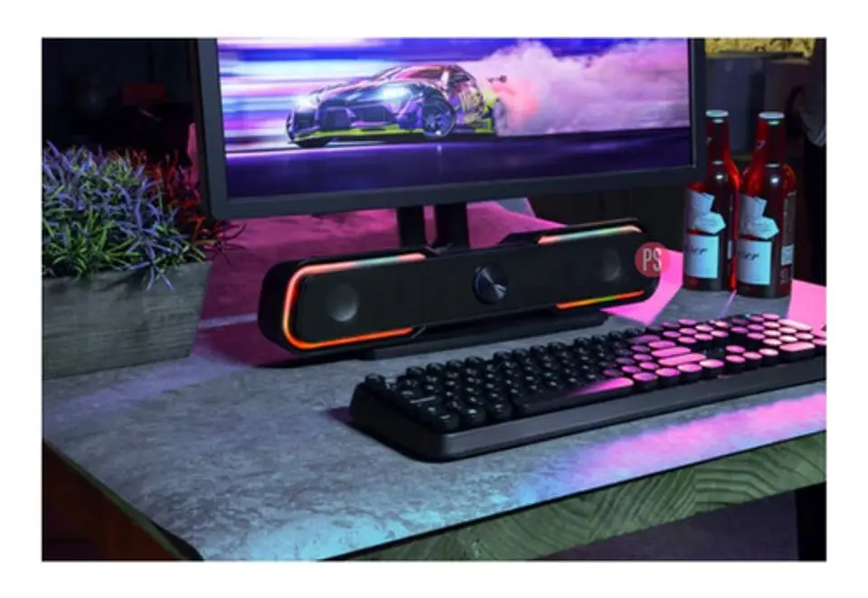 Parlante Gamer Barra De Sonido 6w Led Multicolor Hp - Ps 3