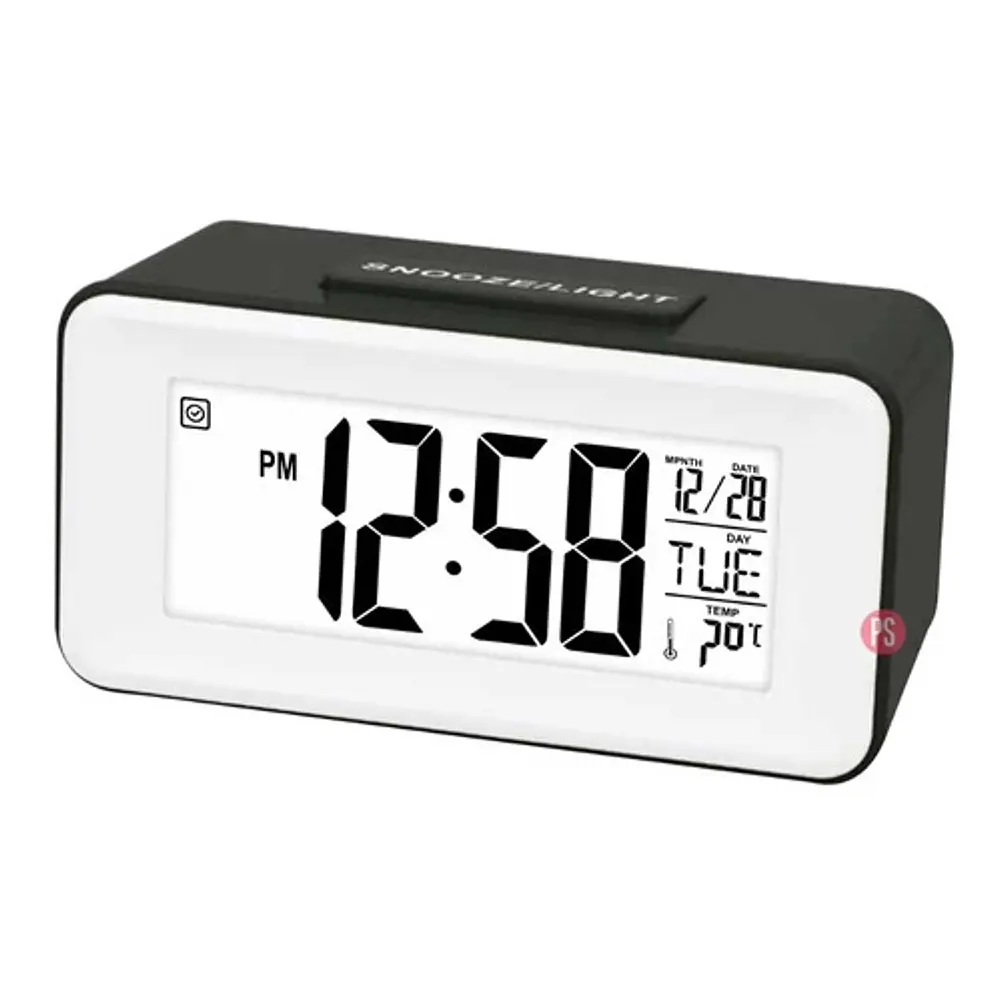 Reloj Despertador Digital Pantalla Lcd Color Negro - Ps 1