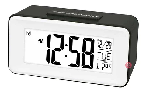 Reloj Despertador Digital Pantalla Lcd Color Negro - Ps