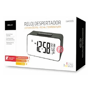 Reloj Despertador Digital Pantalla Lcd Color Negro - Ps