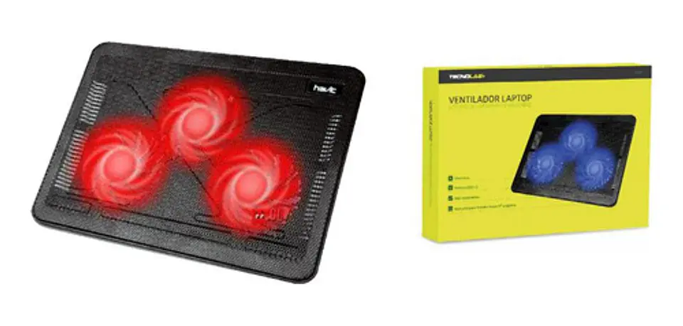 Base 3 Ventiladores Notebook Gamer Led Rojo - Ps 1