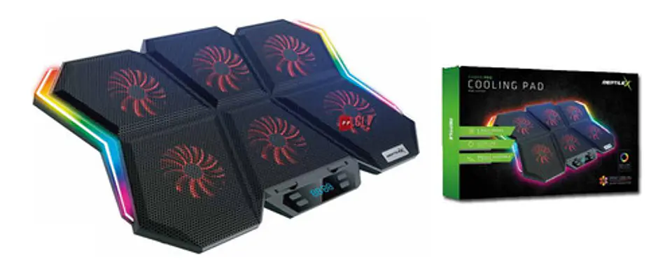 Base 6 Ventiladores Notebook Gamer Pro Reptilex - Ps 2