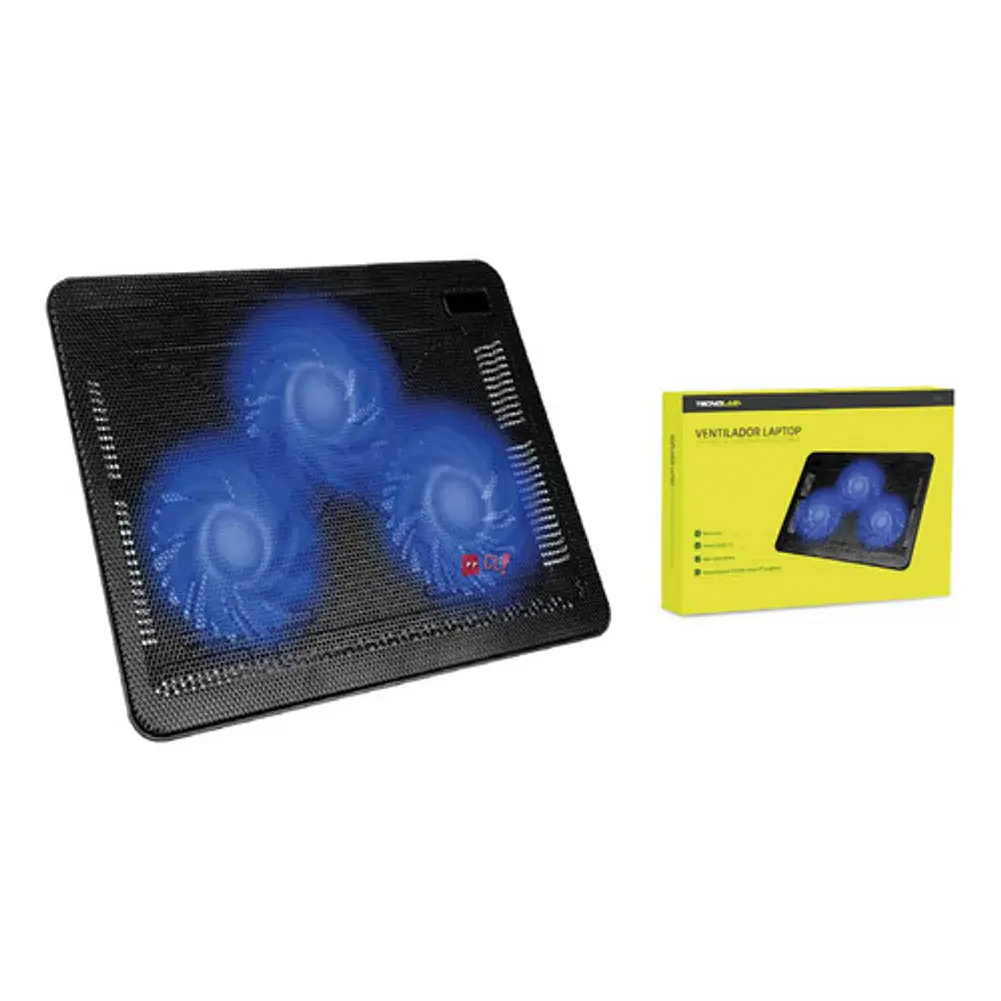 Base 3 Ventiladores Notebook Gamer Led Azul - Ps 2