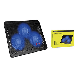 Base 3 Ventiladores Notebook Gamer Led Azul - Ps