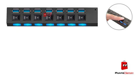 Hub Usb 7 Puertos Con Interruptores Independientes - Ps