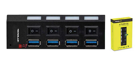 Hub Usb 4 Puertos 3.0 Interruptor Encendido - Ps