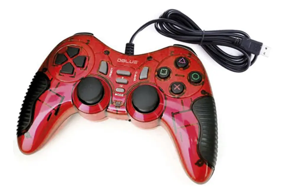 Joystick D-shock Usb Para Pc Color Rojo - Ps 1