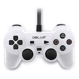Joystick Usb Pc Con Vibración Color Blanco - Ps