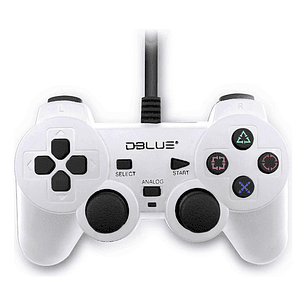 Joystick Usb Pc Con Vibración Color Blanco - Ps