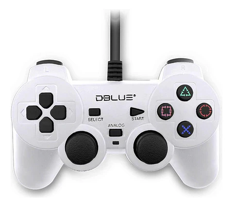 Joystick Usb Pc Con Vibración Color Blanco - Ps