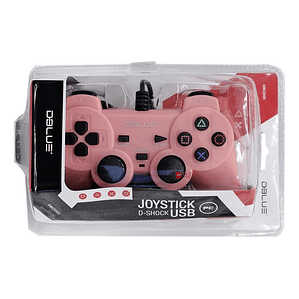 Joystick Usb Pc Con Vibración Color Rosado - Ps