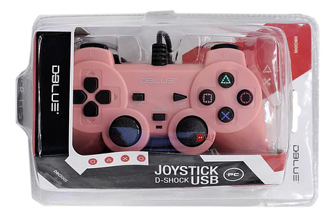 Joystick Usb Pc Con Vibración Color Rosado - Ps