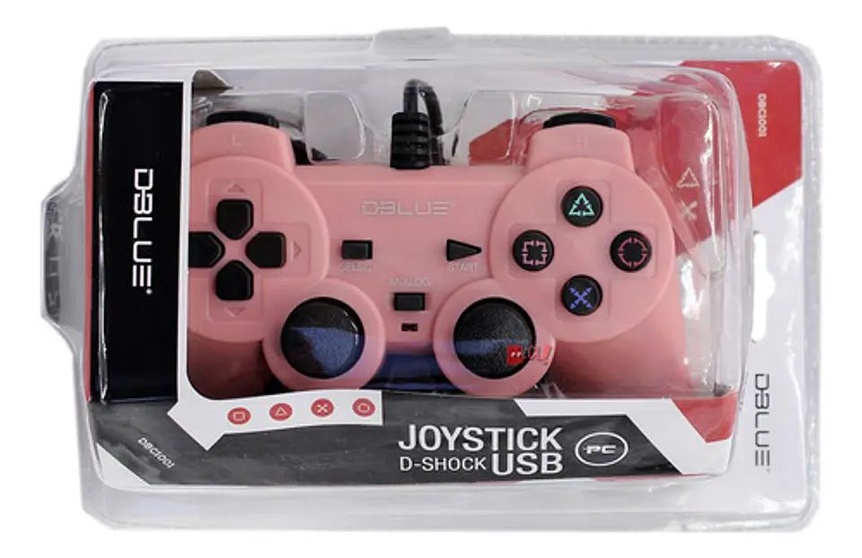 Joystick Usb Pc Con Vibración Color Rosado - Ps 2