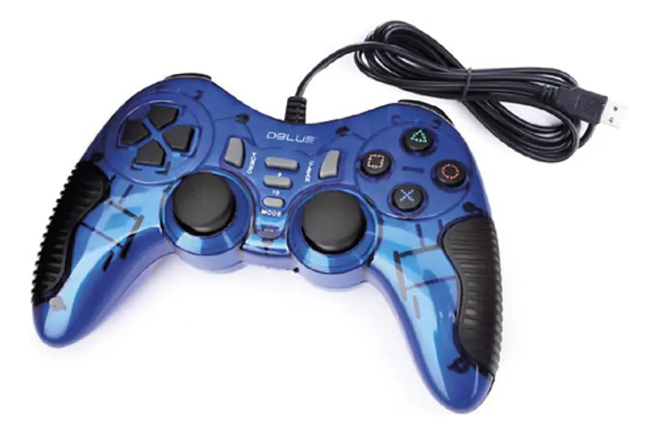 Joystick D-shock Usb Para Pc Color Azul - Ps 1