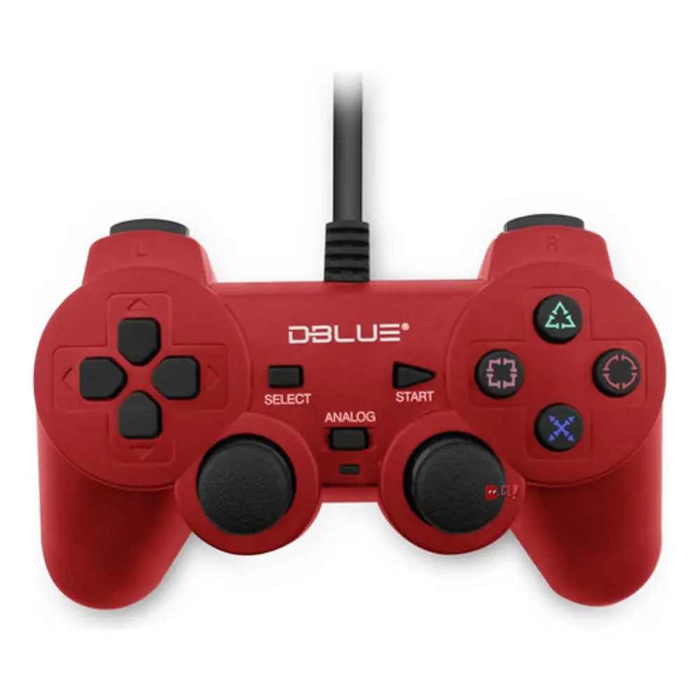 Joystick Usb Pc Con Vibración Color Rojo - Ps 1