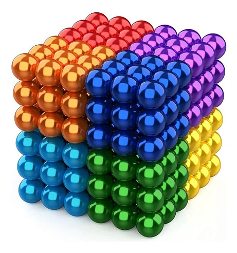 Cubo Didáctico Magnetico De 216 Bolitas 3mm Multicolor - Ps