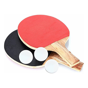 Set 2 Paletas Ping Pong Estuche + 3 Pelotas - Ps