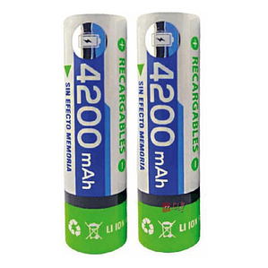 Pack De 2 Pilas 18650 Recargables 4200mah - Ps
