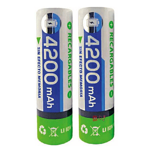Pack De 2 Pilas 18650 Recargables 4200mah - Ps