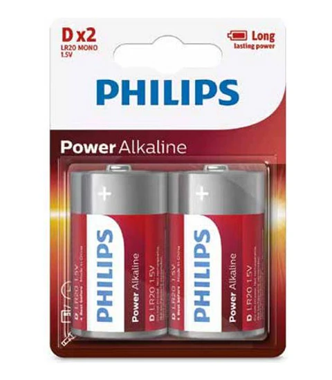Pack 2 Pilas Alcalinas D Philips - Ps