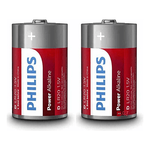 Pack 2 Pilas Alcalinas D Philips - Ps